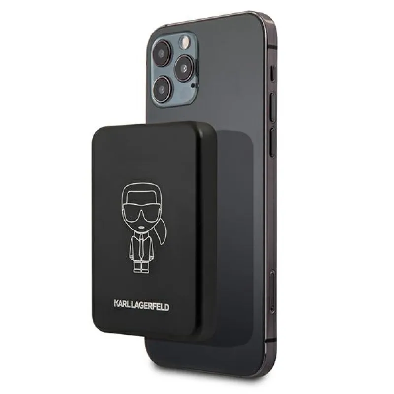 Karl Lagerfeld 3000mAh indukčná powerbanka s MagSafe - čierna