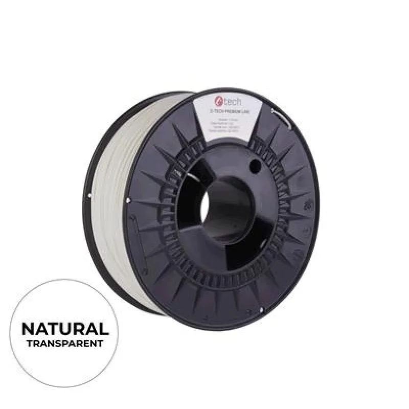 Tlačová struna (filament) C-TECH PREMIUM LINE, PETG, transparentná, 1,…
