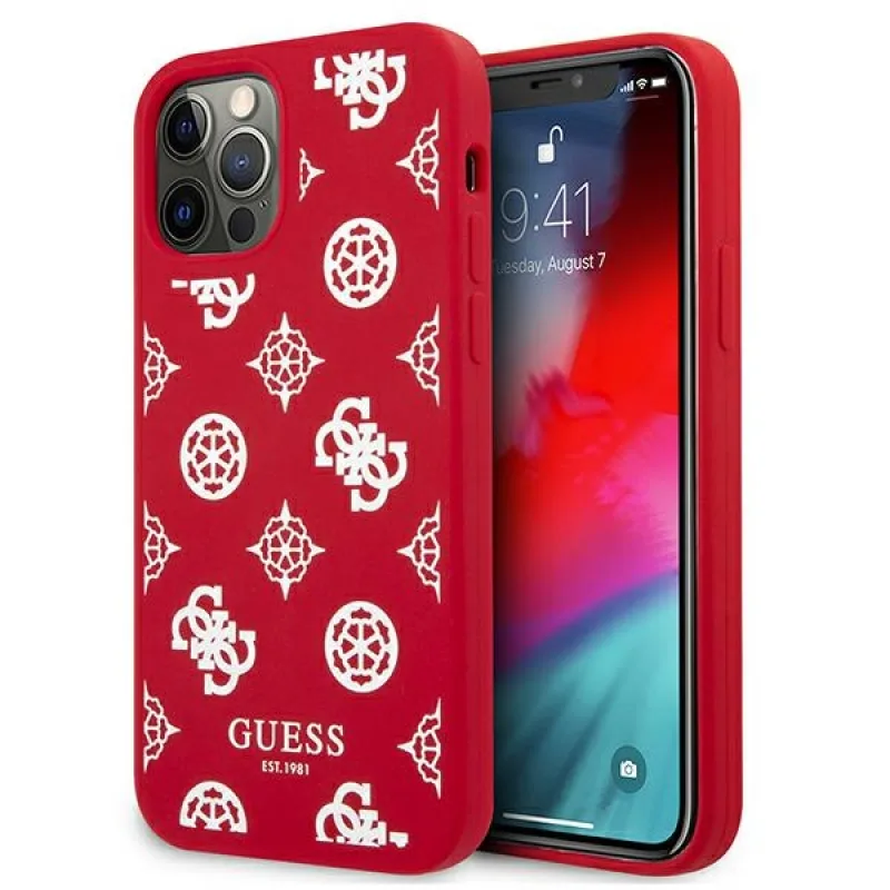 Guess GUHCP12LLSPEWRE iPhone 12 Pro Max 6,7" červené/červené pevné puzdro Peony Collection