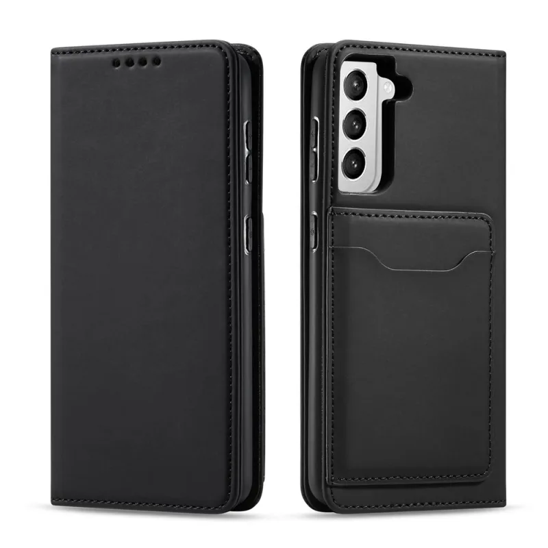 Puzdro na magnetickú kartu pre Samsung Galaxy S22 + (S22 Plus) puzdro na peňaženku čierne