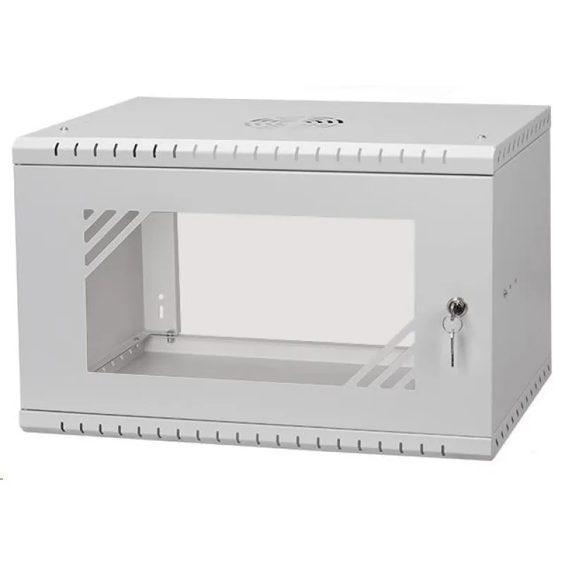 LEXI-Net 19" nástěnný rozvaděč Basic 6U 520x350, skleněné dveře, bez…