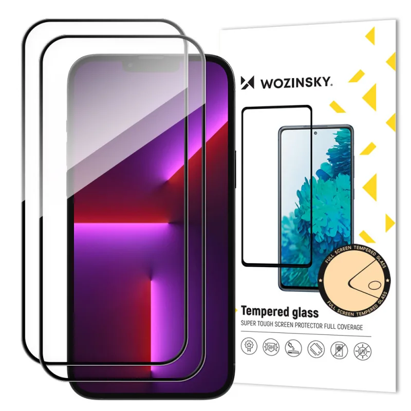 2ks Celoobrazovkové tvrdené sklo s rámovým puzdrom Friendly Wozinsky Full Glue iPhone 15 Plus – čierny