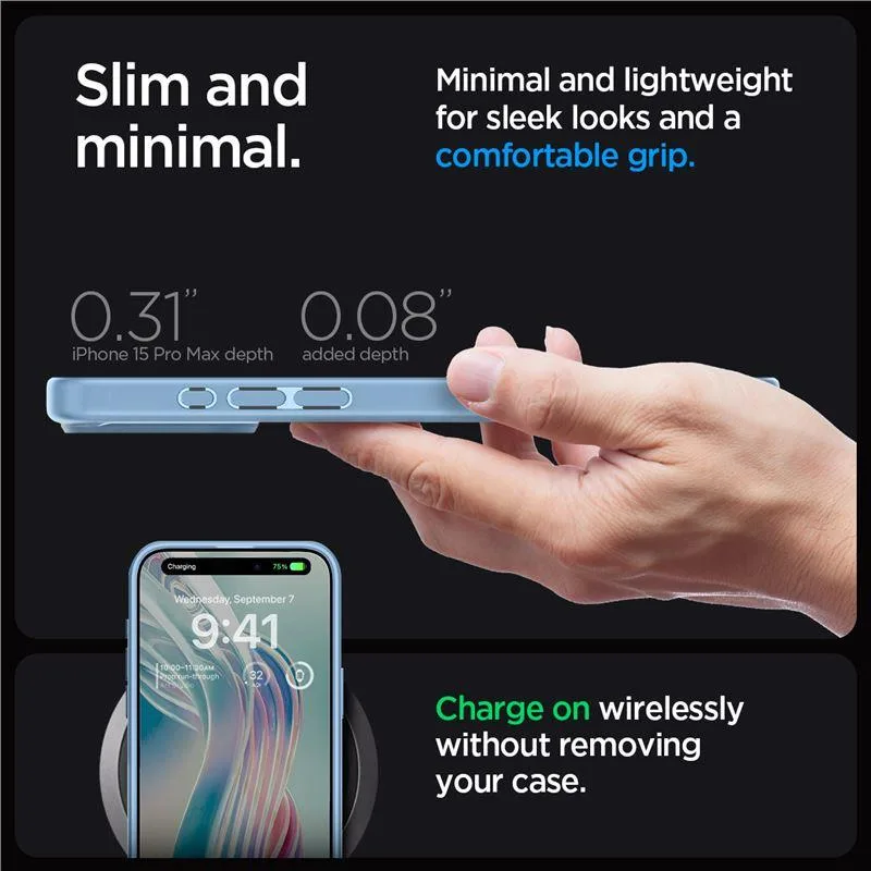 Puzdro Spigen Ultra Hybrid iPhone 15 Pro Max – svetlomodré