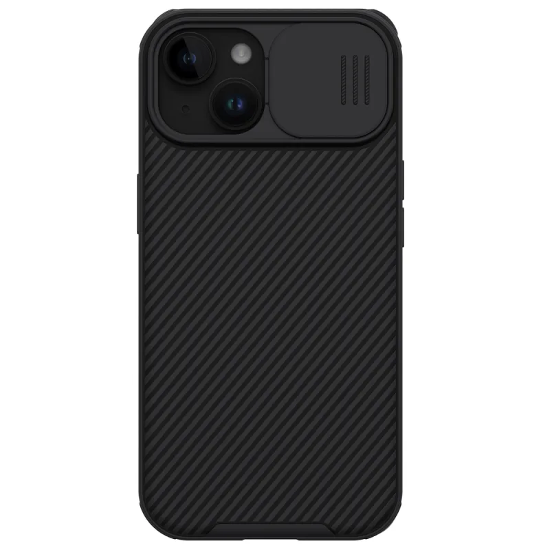 Magnetické puzdro Nillkin CamShield Pro pre iPhone 15 Plus s ochranou fotoaparátu – čierne