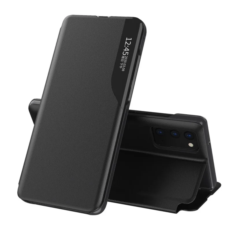 Eco Leather View Case elegantné puzdro typu knižnica so stojanom pre Samsung Galaxy A72 4G čierne