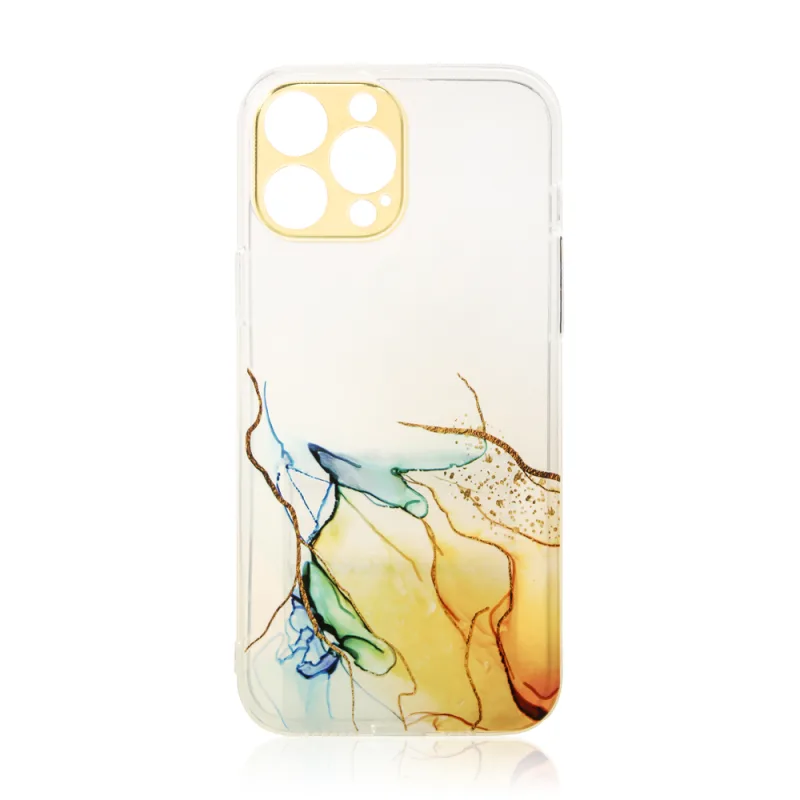 Mramorové puzdro na iPhone 13 Pro Max Gel Cover Orange Marble