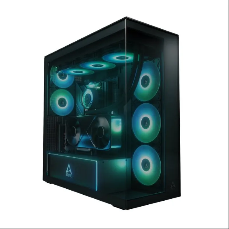 ARCTIC Premium PC Case Xtender VG Black (Tinted Glass), Vertical GPU Mounting, E-ATX
