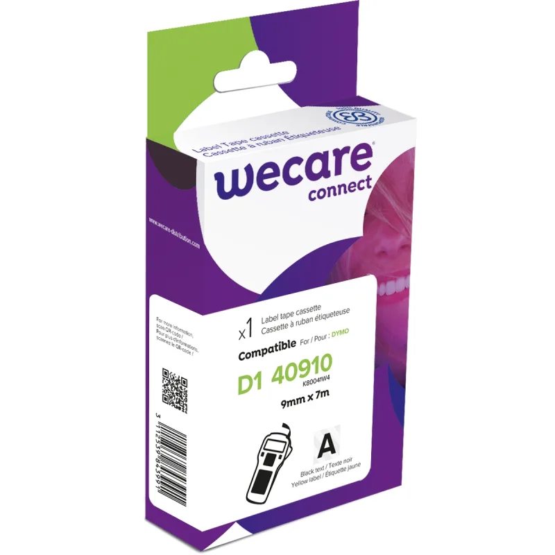 WECARE ARMOR páska kompatibilná s DYMO S0720670, Black/ Transparent, 9MM…