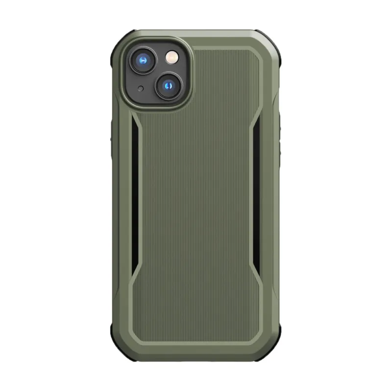Puzdro Raptic X-Doria Fort na iPhone 14 Plus s pancierovým krytom MagSafe zelenej farby