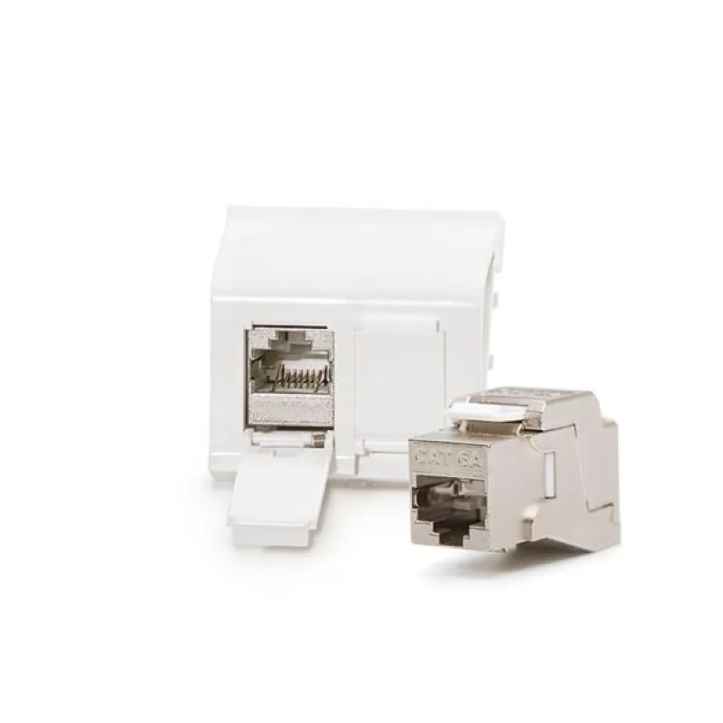 KELine zásuvkový modul Cat 6A pre Legrand® MosaicTM, osadený s 2xKEJ-C6A…