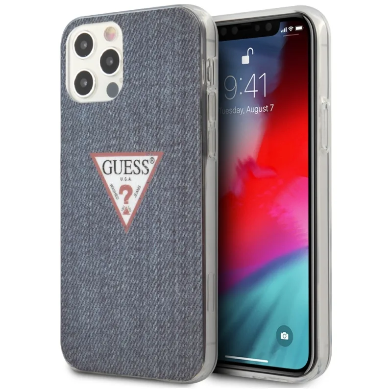 Guess GUHCP12LPCUJULDB iPhone 12 Pro Max 6,7" tmavomodré pevné puzdro Jeans Collection