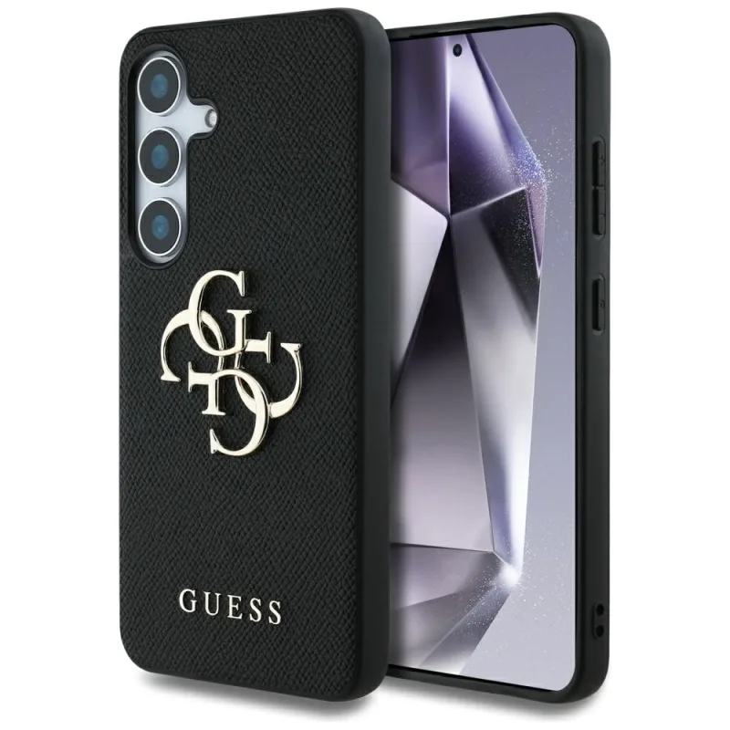 Puzdro Guess Grained Big 4G Logo Small Classic Logo pre Samsung Galaxy S25 čierne