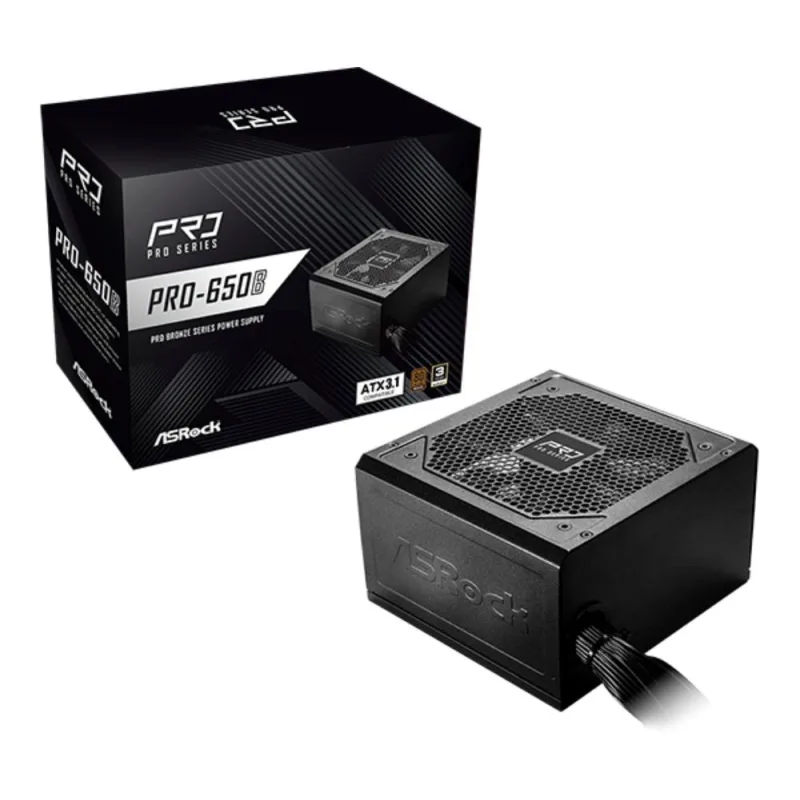 ASROCK zdroj PRO-650B, 650W, 80Plus Bronze, 120 mm, ATX 3.1 PRO-650B