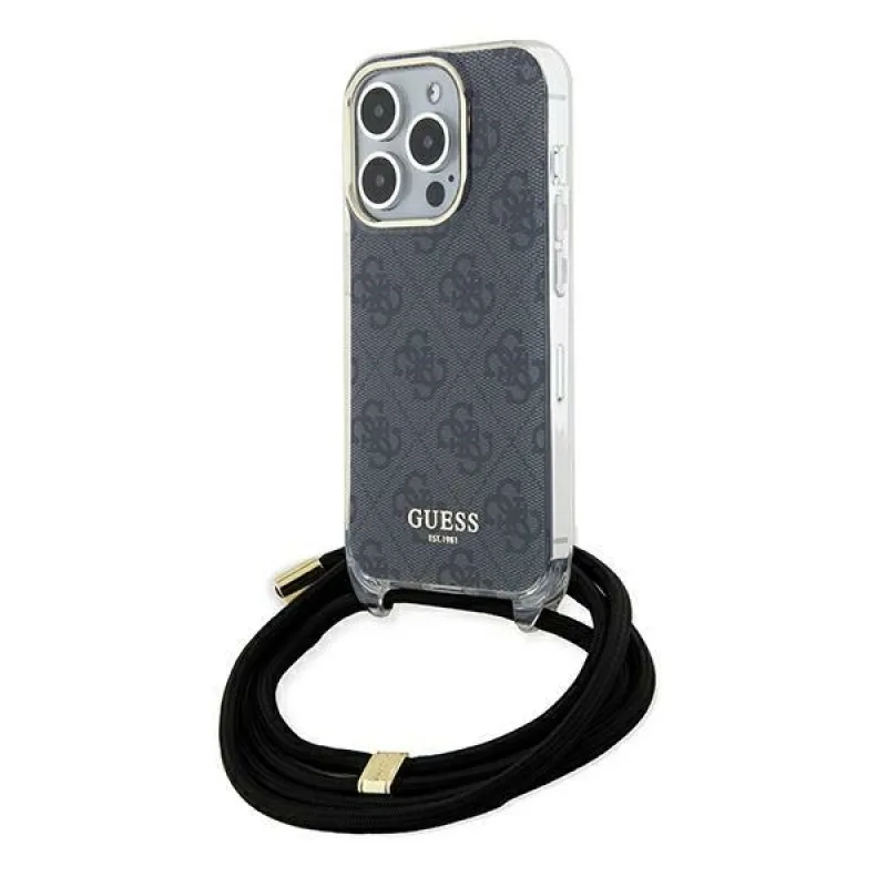 Puzdro Guess Crossbody Cord 4G Print pre iPhone 15 Pro Max - čierne