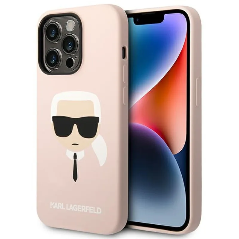 Karl Lagerfeld KLHCP14XSLKHLP iPhone 14 Pro Max 6,7 "pevné puzdro ružové/ružové silikónová Karlova hlava