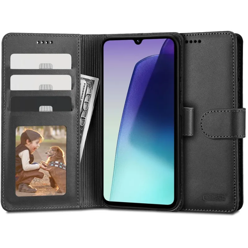 Peňaženkové puzdro Tech-Protect pre Xiaomi Redmi 14C - čierne