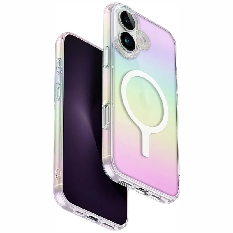 Nabíjacie puzdro Uniq Iridescia Magclick pre iPhone 16 Plus – viacfarebné