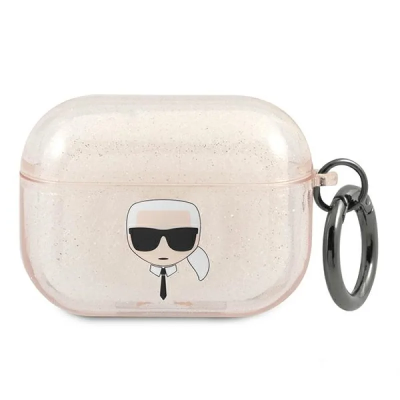 Karl Lagerfeld Glitter Karl's Head Case pre AirPods Pro – zlaté