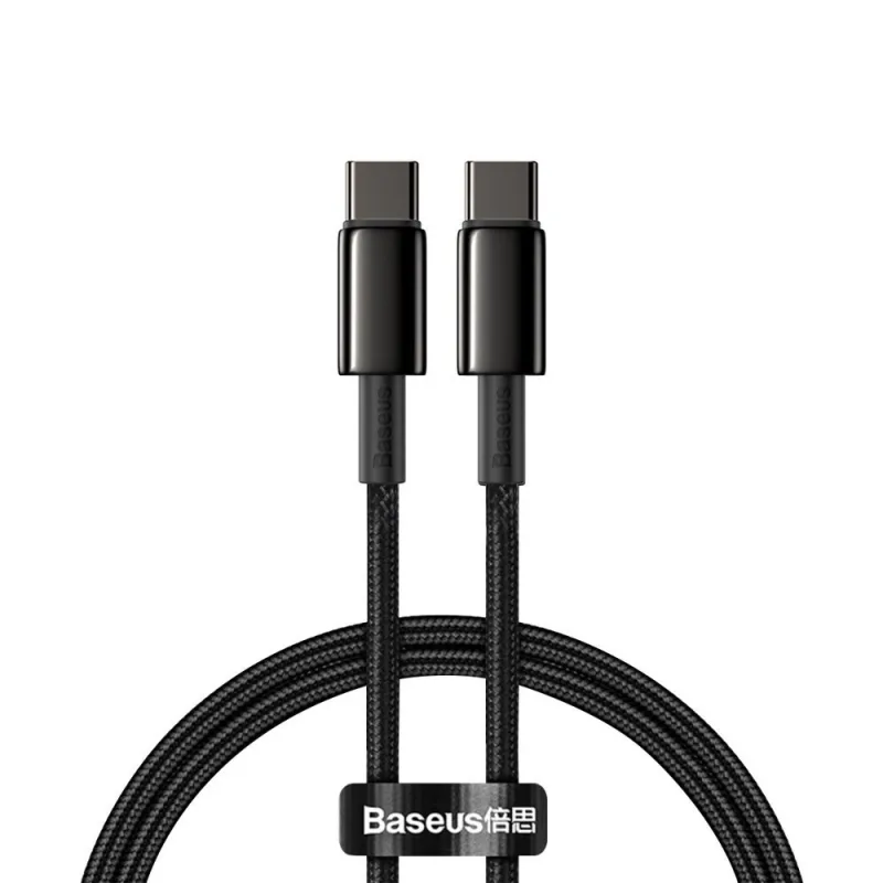 Baseus rýchlonabíjací dátový kábel Tungsten Gold 100W 1m USB-C na USB-C…