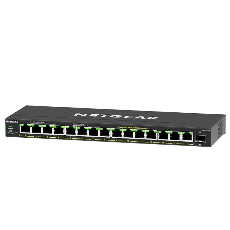 NETGEAR 16PT GE PLUS SWCH W/ POE+ GS316EP-100PES
