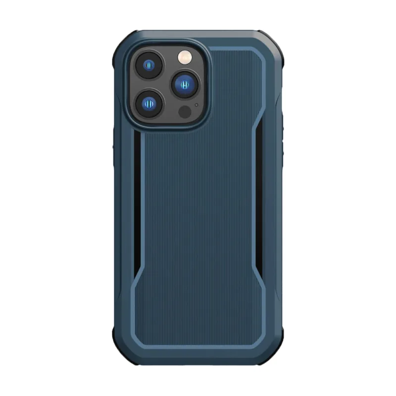 Puzdro Raptic X-Doria Fort na iPhone 14 Pro Max s pancierovým modrým krytom MagSafe