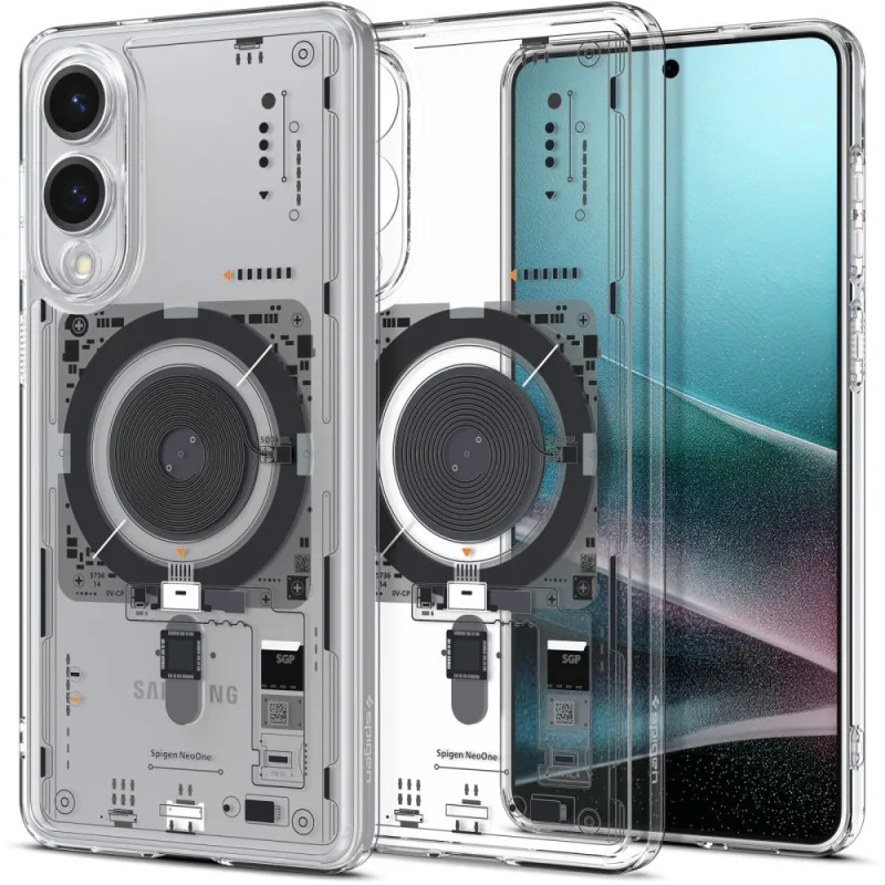 Puzdro Spigen Ultra Hybrid Mag Case s MagSafe pre Samsung Galaxy S25 Edge s potlačou – priehľadné