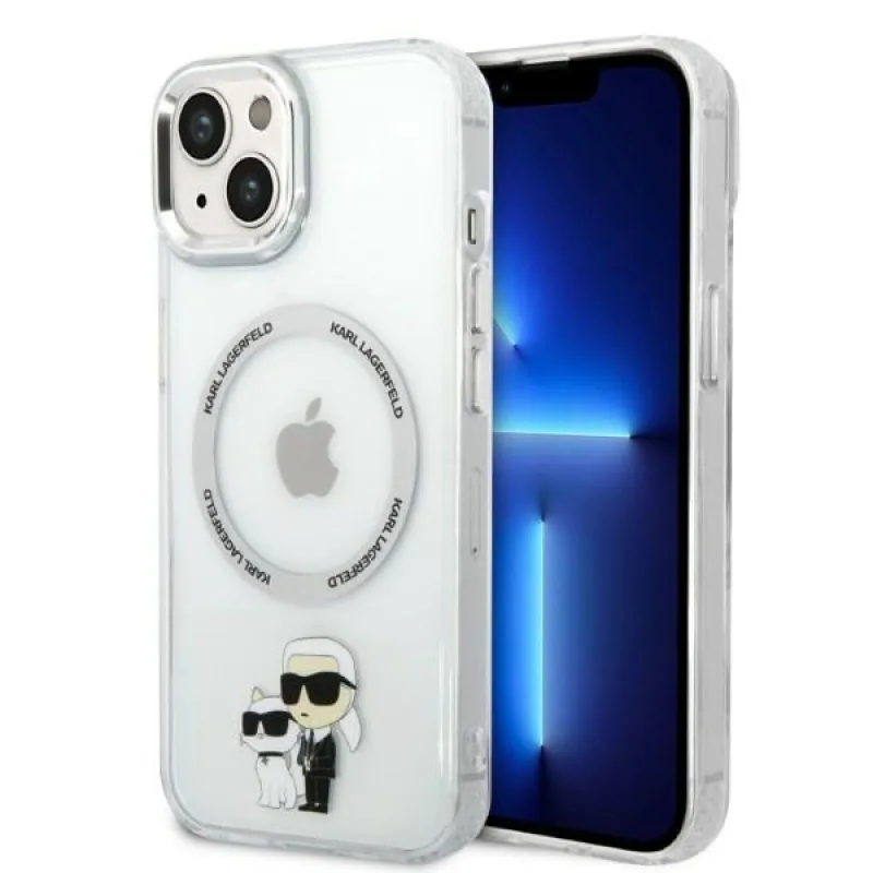 Karl Lagerfeld KLHMP14MHNKCIT 6,7-palcový pevný obal na iPhone 14 Plus priehľadný ikonický Karl&Choupette Magsafe