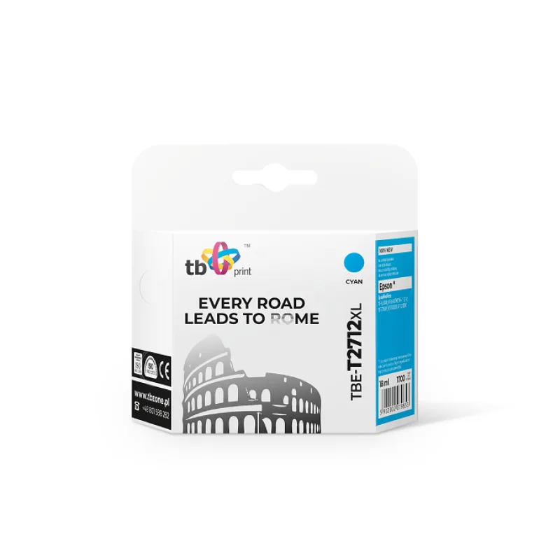 Ink. kazeta TB kompatibilná s Epson WF-3620 T2712 XL nová, Cyan TBE…