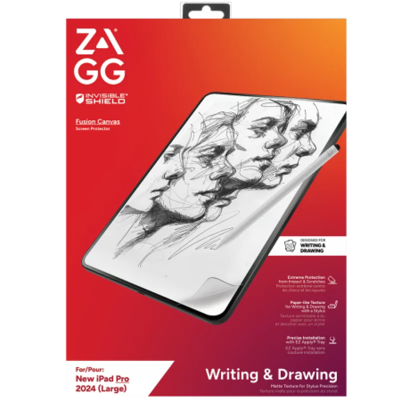 Antibakteriálna ochranná fólia na plátno ZAGG InvisibleShield Fusion imitujúca papier pre iPad Pro 13" 2024