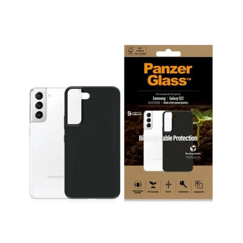 Biodegradabilné puzdro PanzerGlass pre Samsung Galaxy S22 - čierne