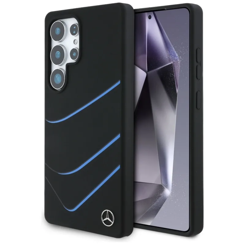 Mercedes Silicone Contrasted Curves MagSafe Case pre Samsung Galaxy S25 Ultra - Black