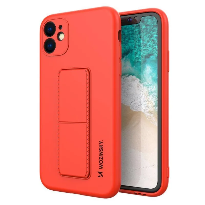 Wozinsky Kickstand Case silikónový obal so stojanom iPhone 12 červený