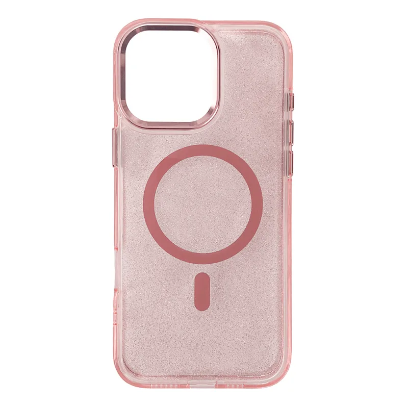 Glitter Case MagSafe pre iPhone 16 Pro - ružové s trblietkami