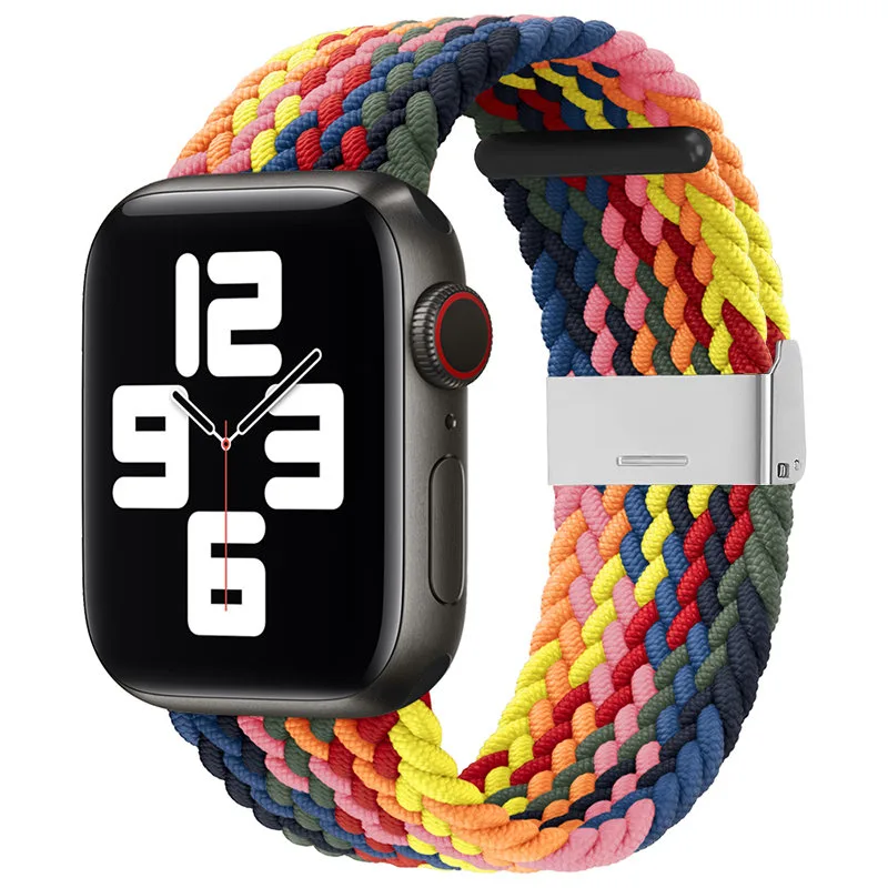 Spletený látkový remienok Látkový remienok na náramok pre Apple Watch 38/40/41 mm – viacfarebný