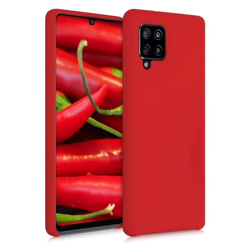 Silikónové puzdro Mäkký pružný gumený kryt pre Samsung Galaxy A42 5G červený