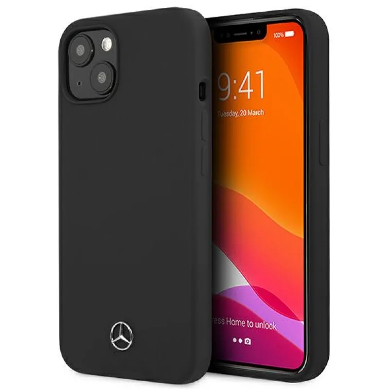 Mercedes Silicone Line Case pre iPhone 13 mini - čierny