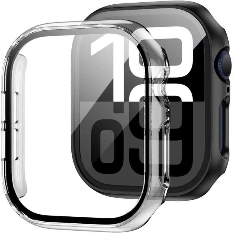 Puzdro z tvrdeného skla Tech-Protect Defense360 pre Apple Watch 10 (42 mm) – priehľadné