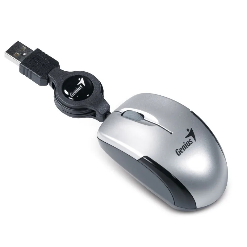 Myš GENIUS MicroTraveler V2/ drôtová/ 1200 dpi/ USB/ strieborná…