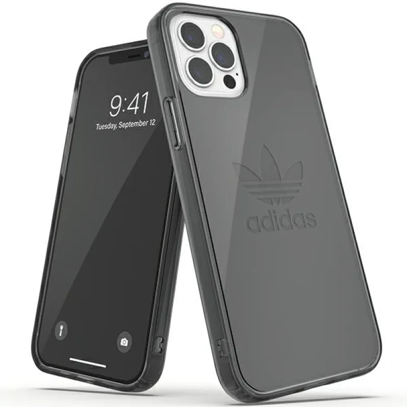 Ochranné priehľadné puzdro Adidas OR pre iPhone 12 / iPhone 12 Pro - čierne