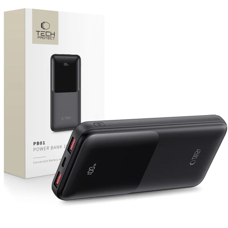 Powerbanka Tech-Protect PB01 10000mAh 22,5W - čierna