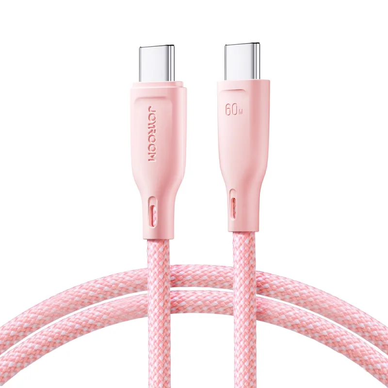 Rad Joyroom Multi-Color Series S-A34 USB-C / USB-C PD 60W 1m kábel – ružový