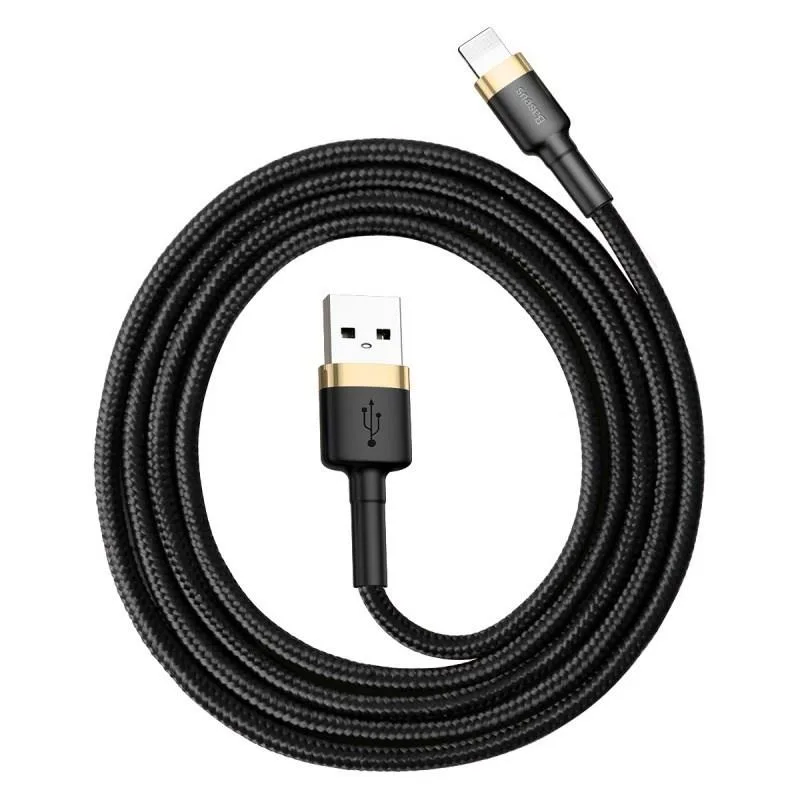 Baseus dátový kábel Cafule Lightning 1m 2, 4A zlato-čierny 6953156274990