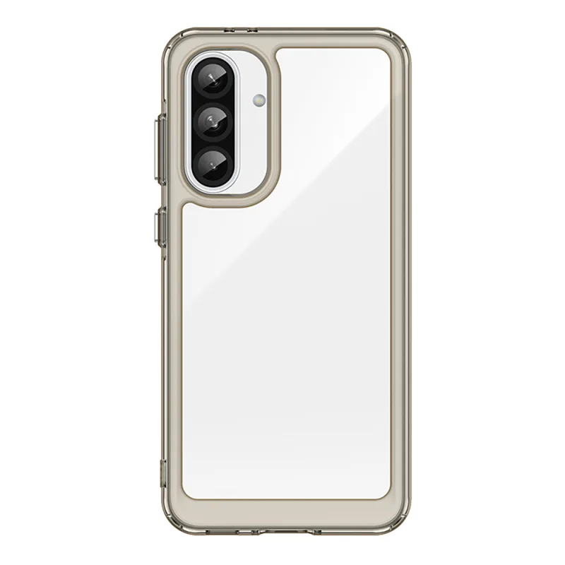 Puzdro Outer Space pre Samsung Galaxy A36 kryt s flexibilným rámom – polopriehľadné, čierne