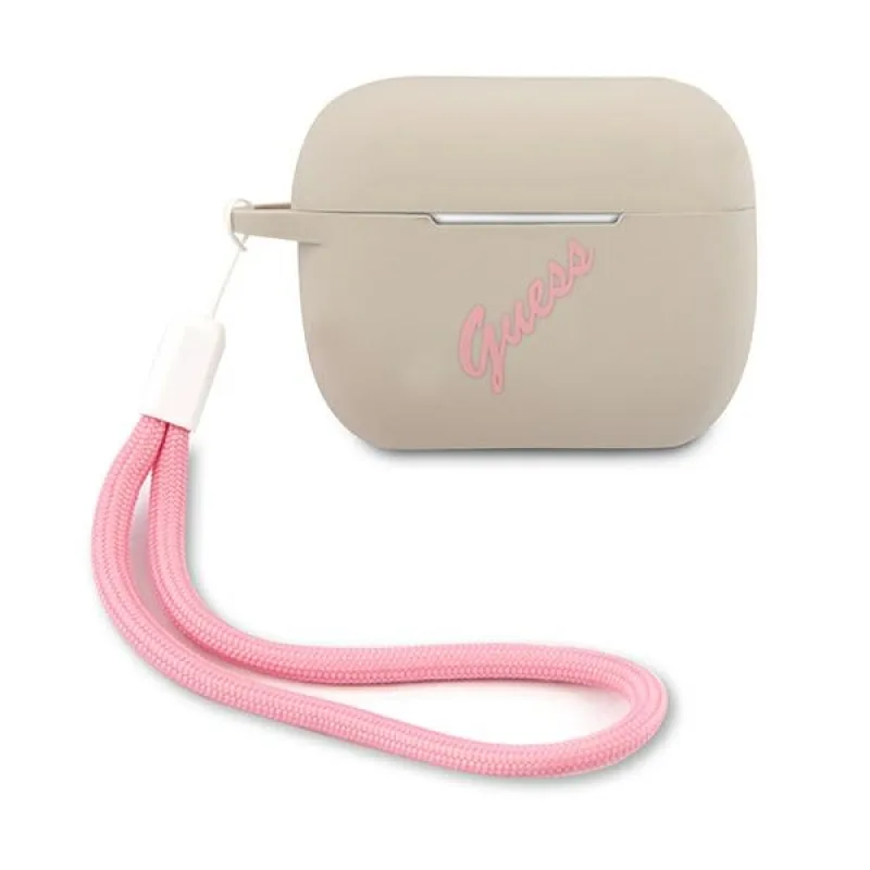 Guess GUACAPLSVSGP kryt AirPods Pro sivý ružový/šedoružový Silicone Vintage