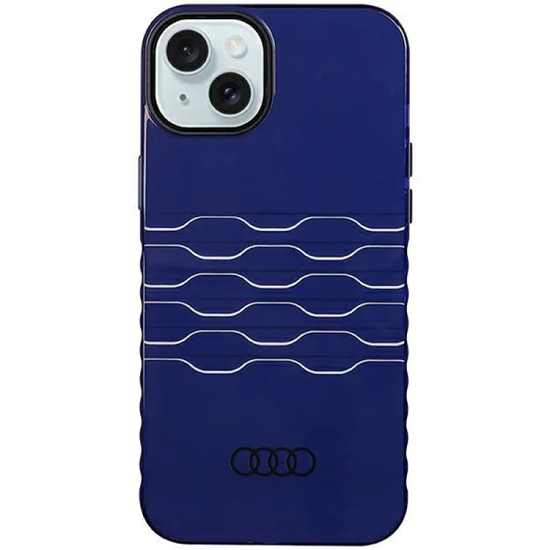 Puzdro Audi IML MagSafe pre iPhone 15 Plus / 14 Plus - modré
