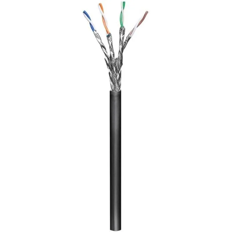 CNS kabel S/FTP, CAT6A, AWG23, 500Mhz, 1000Base-T, čierny, medený,…