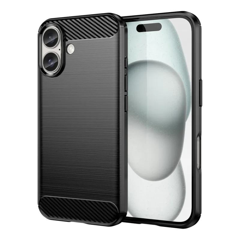Carbon Case for iPhone 16 Silicone Case - Black
