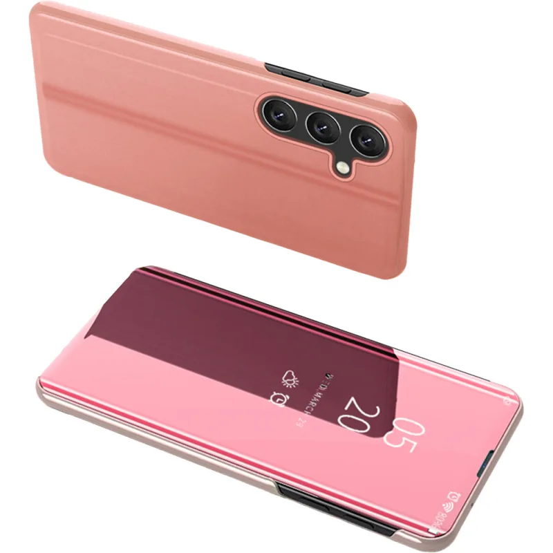 Kryt Clear View Case pre kryt Samsung Galaxy A24 4G s chlopňou ružový