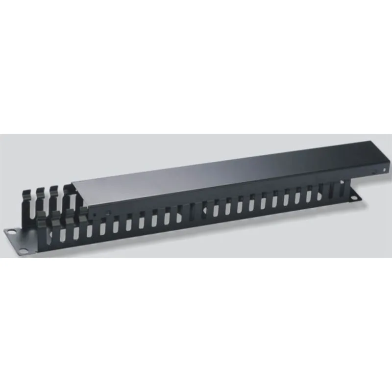 Vyvaz.panel 19"1U kov Lišta Priechodný čierny 45mm hl 9660