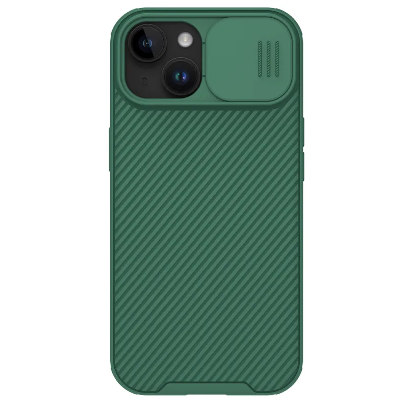 Magnetické puzdro Nillkin CamShield Pro pre iPhone 15 Plus s ochranou fotoaparátu – zelené